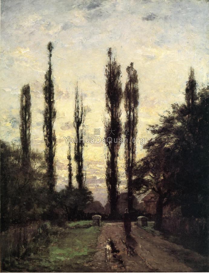 Evening, Poplars - 西奥多·克莱门特·斯蒂尔